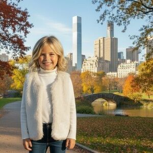 NWT Epic Threads Winter White Faux Fur Vest Fall Luxe Warm Soft Cozy Holidays